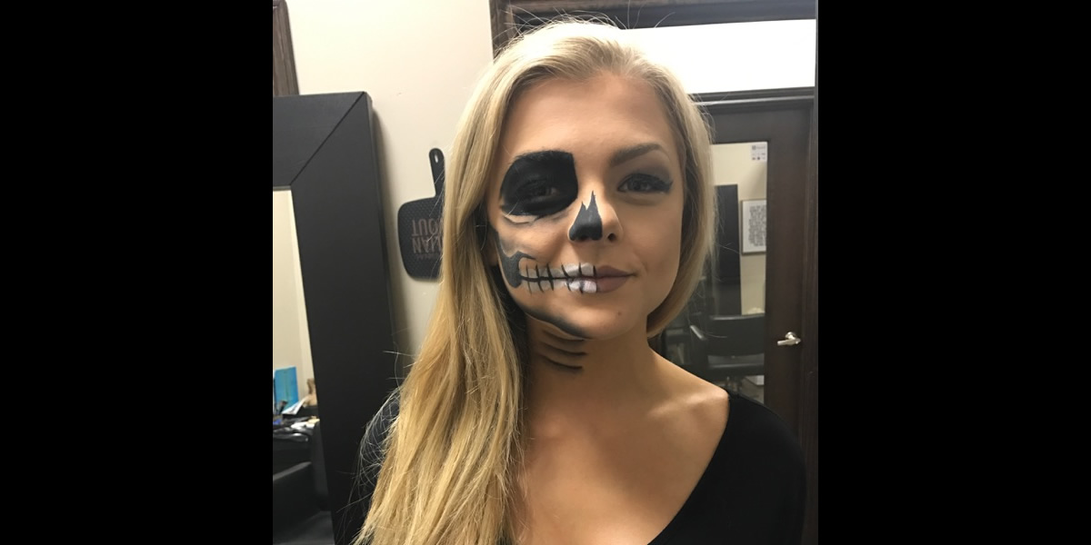 Kristy skull halloween makeup